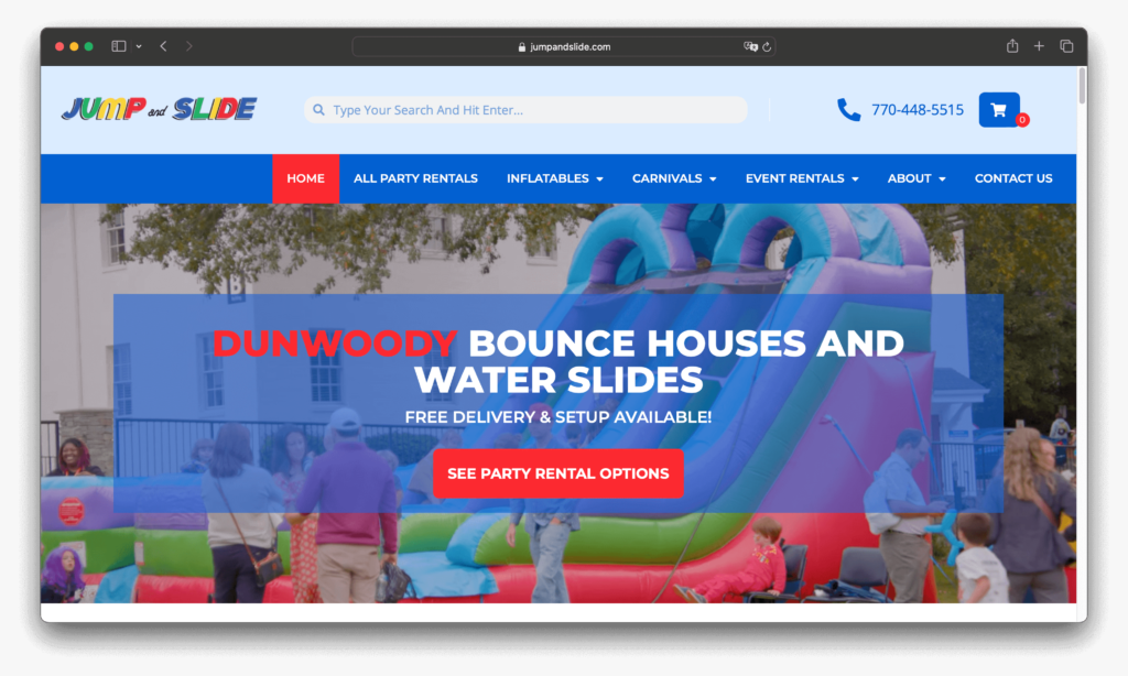 Jump and Slide Jump and Slide - Web Design