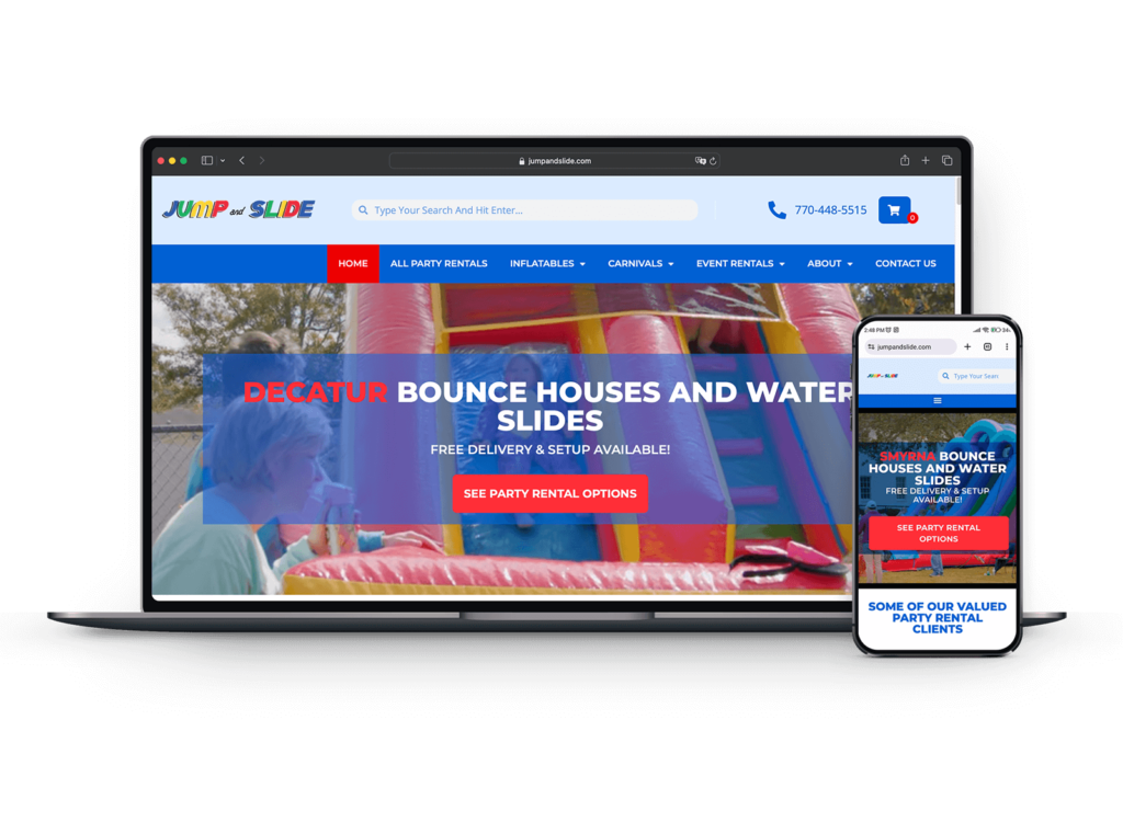 Jump and Slide Jump and Slide - Web Design