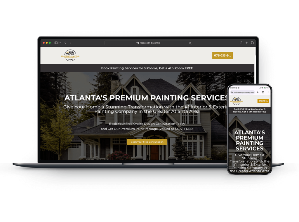 Pro Touch Painting Grom browsing to buying: the magic of a high-converting website